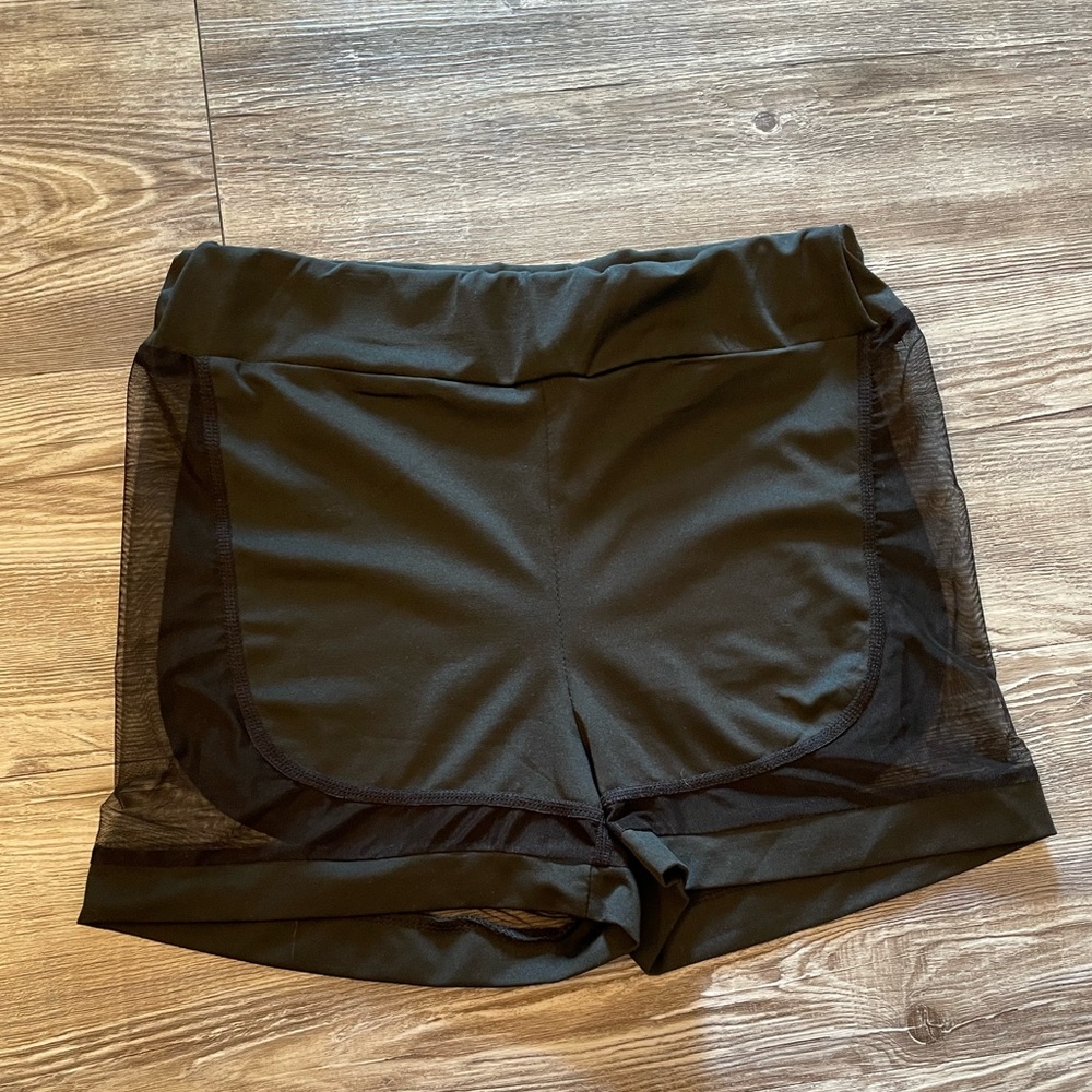 Sheer black shorts size medium